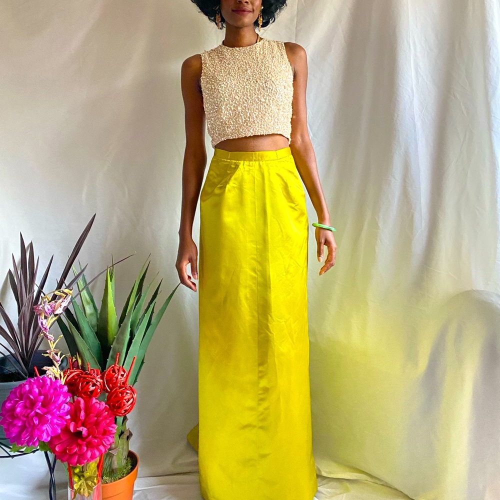 Yellow vintage maxi skirt